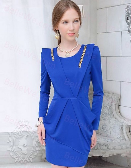 Robe bleu manche longue