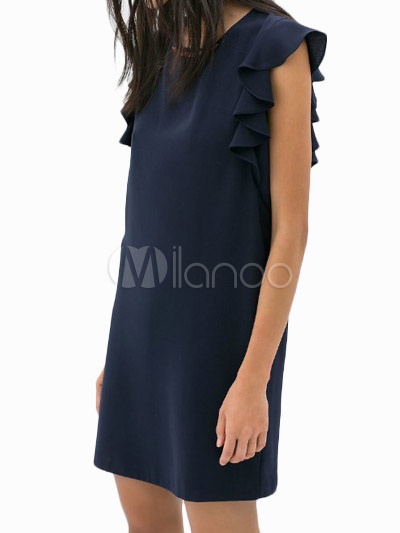 Robe bleu marine droite