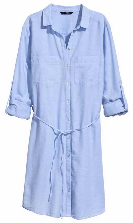 Robe chemise bleu ciel