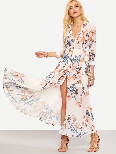 Robe chemise fleurie