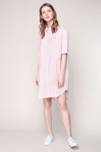 Robe chemise rose