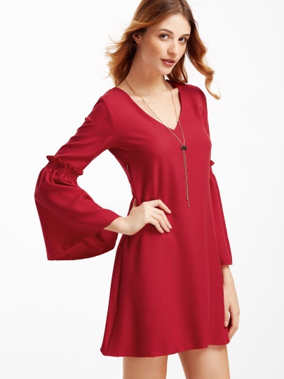 Robe chemise rouge