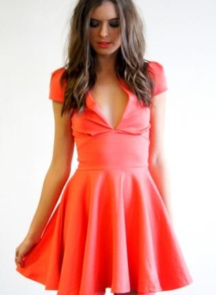 Robe corail courte