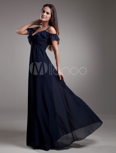 Robe cérémonie bleu marine