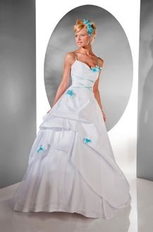 Robe de mariée turquoise