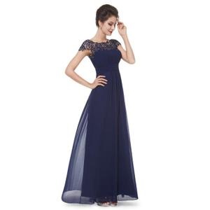 Robe de soirée longue bleu marine