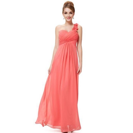 Robe de soirée longue corail