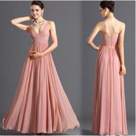 Robe de soirée longue rose pale