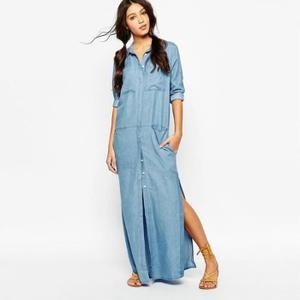 Robe denim longue