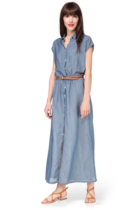 Robe denim longue