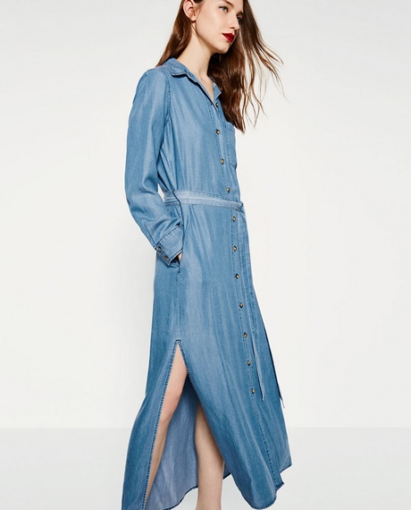 Robe denim longue