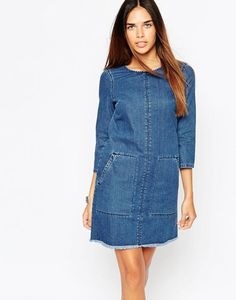 Robe droite en jean