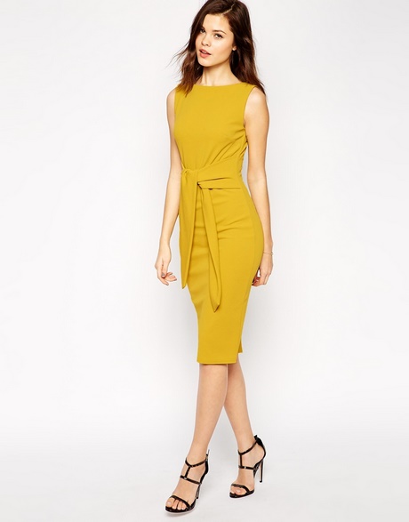 Robe fourreau jaune