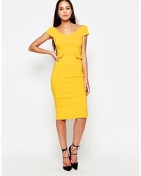 Robe fourreau jaune