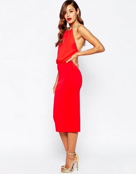 Robe fourreau rouge asos