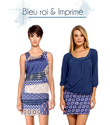 Robe imprimée bleue