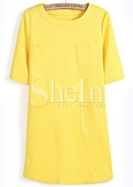 Robe jaune droite