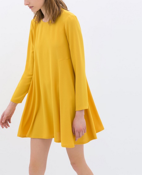 Robe jaune manche longue