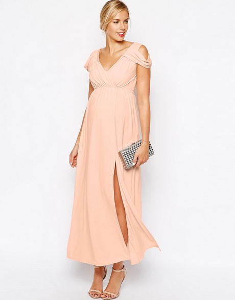 Robe longue de soirée rose pale