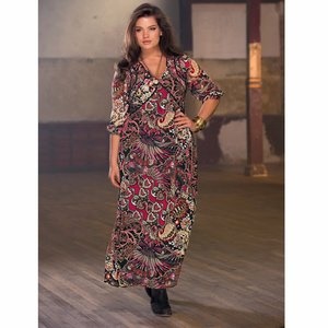 Robe longue fluide imprimee