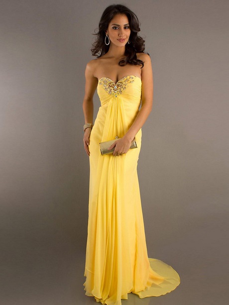 Robe longue jaune pastel