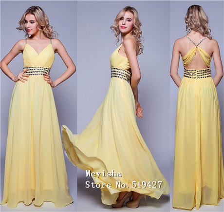 Robe longue jaune pastel