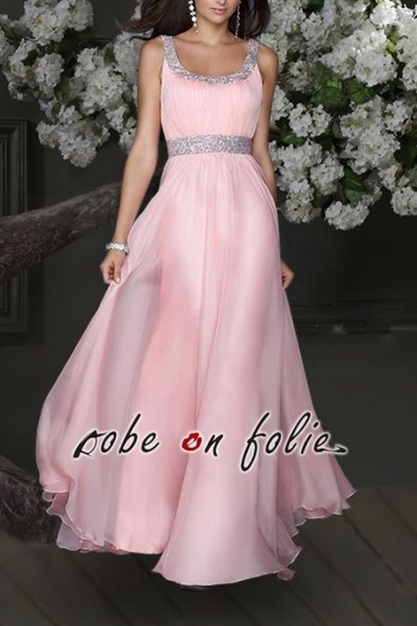 Robe mousseline rose pale