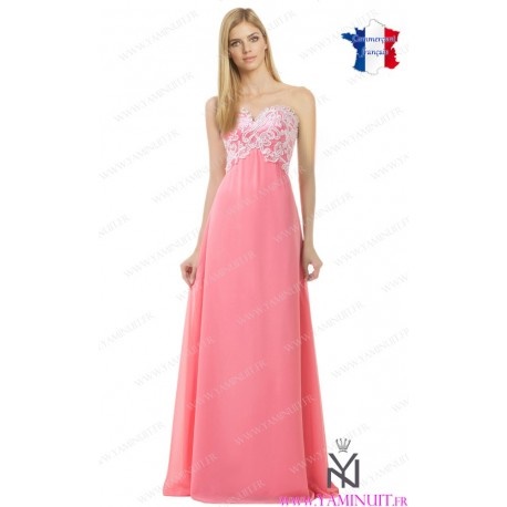 Robe rose poudré longue