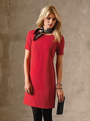 Robe rouge laine femme