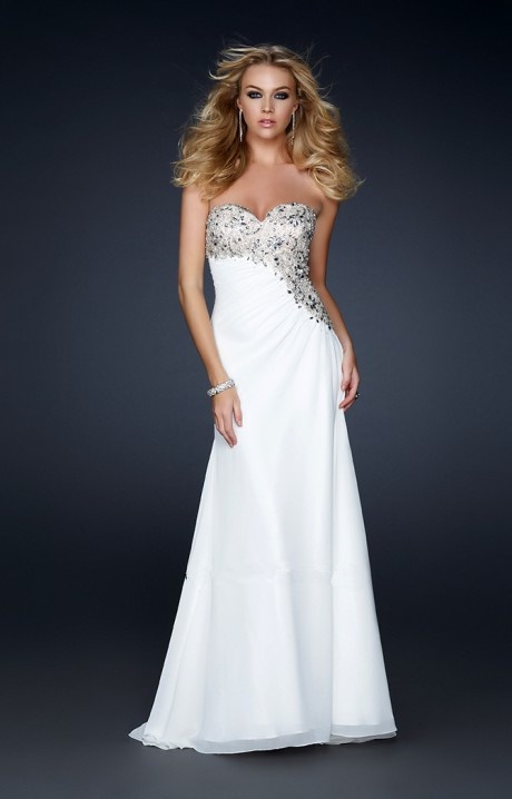 Robe soirée longue blanche