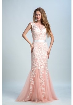 Robe soirée rose pale