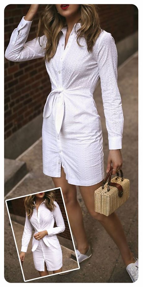 Chemise robe blanche femme