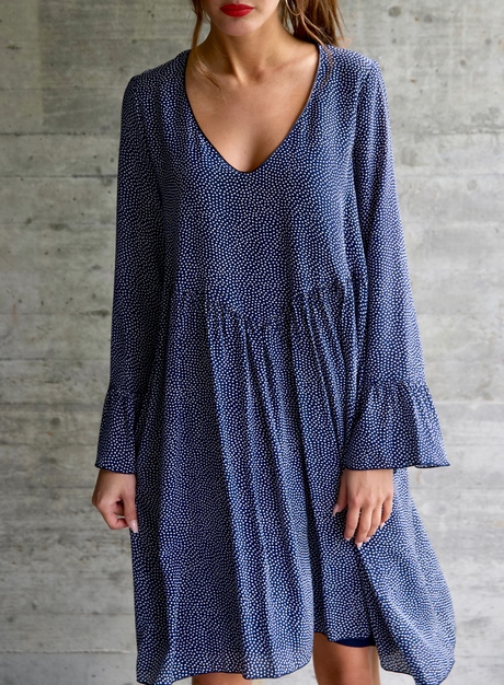 Robe bleu à pois