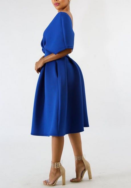 Robe bleu roi mi longue