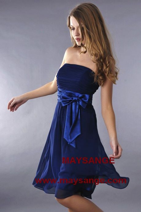 Robe cocktail bleu electrique