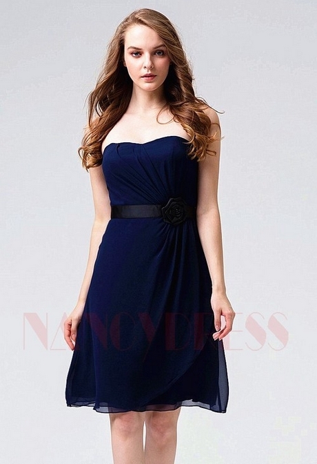 Robe cocktail courte bleu