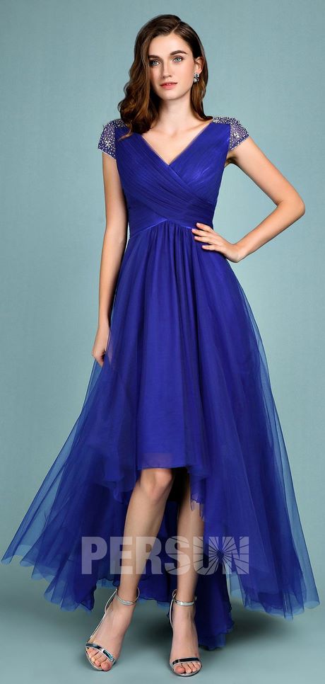 Robe de cocktail bleu royal