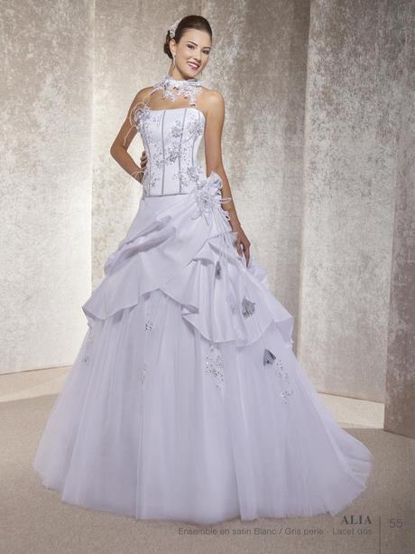 Robe de mariée blanc et gris