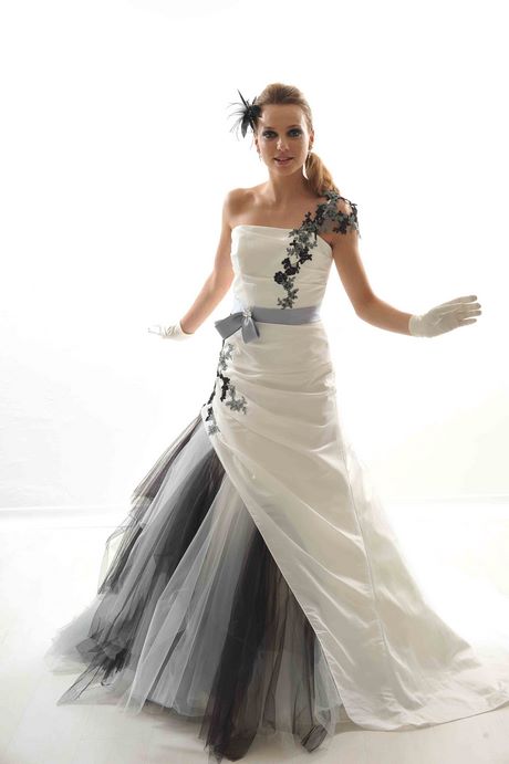 Robe de mariée blanc et gris