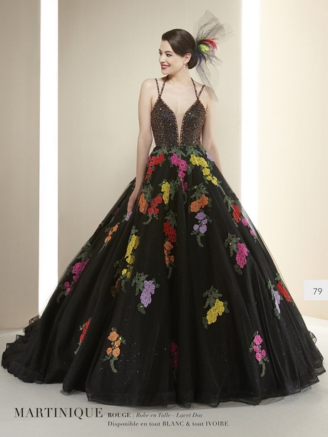 Robe de mariée fushia et noir