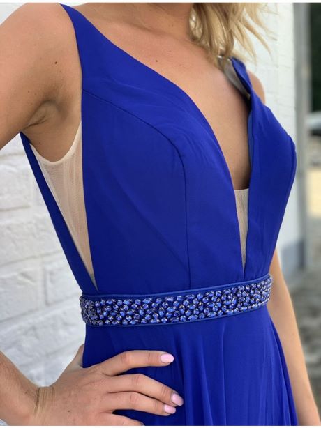 Robe de soirée bleu roi longue