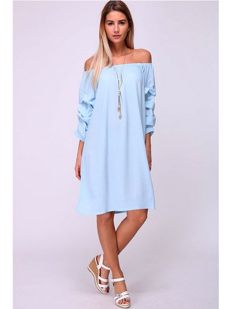 Robe droite bleu ciel