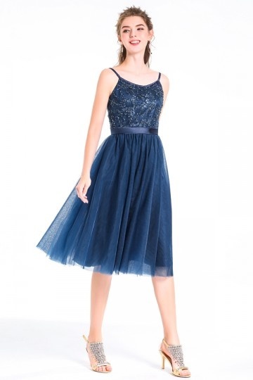 Robe elegante bleu marine