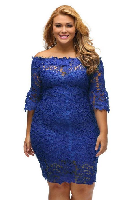 Robe grande taille bleu roi