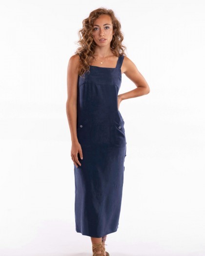 Robe longue bleu foncé