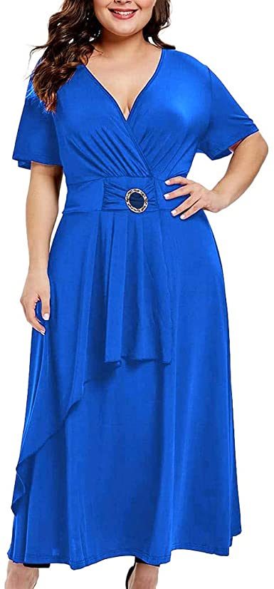 Robe longue bleu roi pas cher