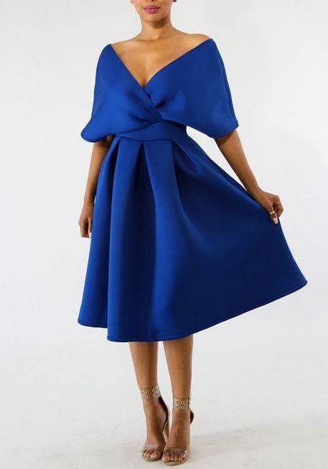 Robe mi longue bleu roi