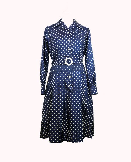 Robe pois bleu marine