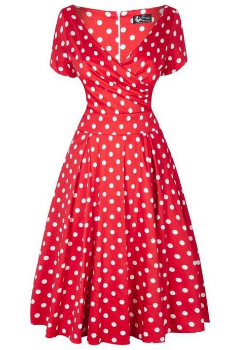 Robe rouge a pois blanc vintage