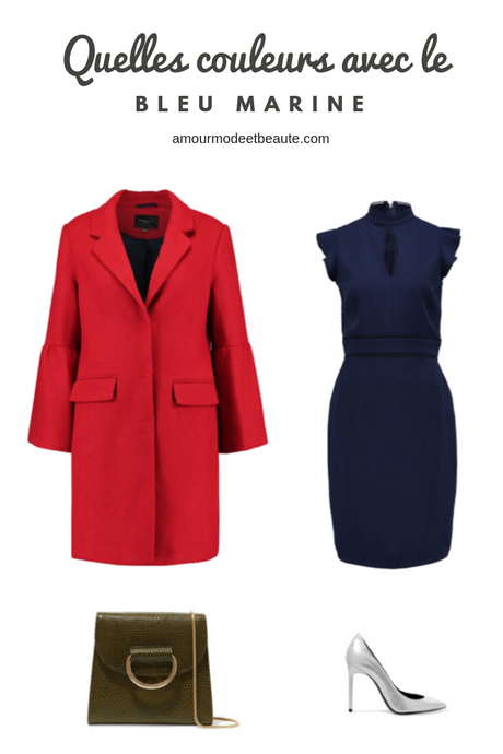 Robe rouge et bleu marine